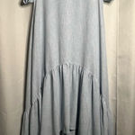Chantal Light Blue Textured High Low Maxi Dress Large Photo 0