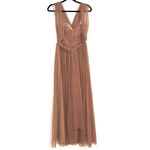 Birdy Grey  Christina Convertible Tulle Sandy Mauve Bridesmaids Maxi Dress MEDIUM Photo 3