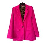 JODIFL  Hot Pink Single Button Blazer Leopard Print Lined Women's Medium Career Photo 0