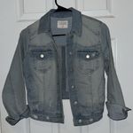 Tinseltown  Long-Sleeve Distressed Denim Light Blue Wash Jean Jacket Size XS Photo 1