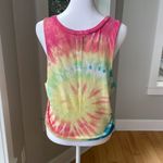 Black Matter  Pink Yellow Tie Dye Cropped Muscle Tank 100% Cotton Size Small Photo 2