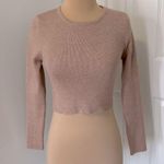 Petal and Pup  Ayers Long Sleeve Ribbed Crewneck Crop Sweater Blush Photo 3