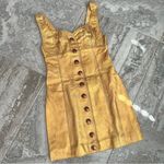 Free People Gold Leather Mini Dress Size 2 New w/Tag Retail $300 Photo 7