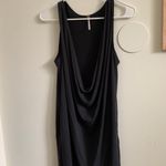 Free People Dark Grey Deep Cowl Neck Sleeveless Dress With Pockets Photo 1
