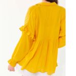 Urban Outfitters NWT  Claudia Crinkle Tie-Front Babydoll Top Yellow Women’s M Photo 1