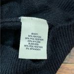 Marled Black Turtleneck Sweater with Sheer Sleeves Photo 9