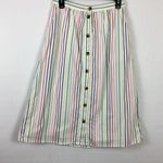 J.Crew  Poplin Rainbow Striped Skirt Size Small Photo 1