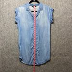 Velvet Heart Denim Shirt Dress Tencel Button Down Sleeveless Small Chambray Photo 3