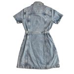 Denim Button Up Mini Dress Western Festival Bachelorette Party Nashville Size S Blue Photo 6