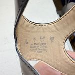 Naturalizer Black Patent Leather VTG Wedge Sandals Women 7M Open Toe Slingback Photo 2