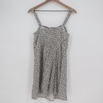 ROW A Floral Print Smocked Sundress Mini Dress Black White XL Photo 7