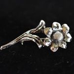 Unique Vintage Antique Vintage 1950-60's Flower Silver Tone Brooch Photo 0