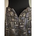 Tia Cibani Vintage Vogue Artistic Pencil Skirt Metallic Geometrical Design Sz 8 Black Photo 7