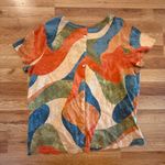 Rachel Zoe Rachel‎ Zoe 2X Abstract Print Top 100% Cotton Retro Mod Festival Travel Tee Photo 4