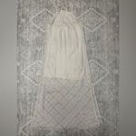 Roxy  Crochet Beachy Halter Maxi Slit Dress Boho Bridal Bachelorette Size M Photo 3