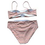 J.Crew NWT Textured Stripe Bandeau & Swim Bottoms Size XL/ XXL Photo 1