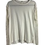 Free People Off White Lace Sleeves T-Shirt Size S Photo 0
