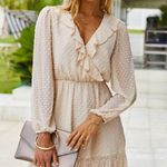 SheIn Swiss Dot Ruffle Hem Surplice Dress Photo 0