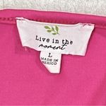 Live in the Moment  Pink V Neck Puff Sleeve Bodysuit Size Large Photo 9