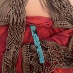 Free People  Red and Brown Boho Crochet Detail Top Photo 1