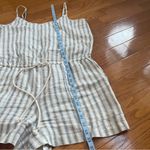 Lou & grey LOFT Linen striped shorts romper sleeveless womens size large Photo 3