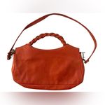 Vintage Red Braided Handle Faux Leather Purse Photo 1