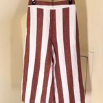 Madewell  NWOT Women's Orange/Brown Striped Pull On Wide Leg Pants Size ST Photo 3