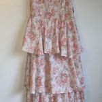 Altar'd State Pink Ruffle Maxi Dress Photo 0