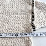 ZARA Cream Contrast Topstitching Woven Knit Pullover Sweater Size Small Photo 5