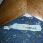 Maurice's  M Western Snap Front Blue Gold Floral Top Photo 7