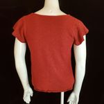 Madewell  Red Tie Front Short Sleeve Shirt (XS) Photo 3