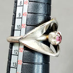 Vogue Pink Rhinestone Silver Tone Ring Sz 5.5 Photo 2