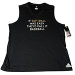 Adidas NEW Softball Graphic Tank Tee Womens XL Black If Softball Was Easy Photo 1