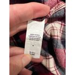 Lucky Brand Plaid Flannel Button Up Shirt Burgundy Navy Western Grunge Outdoor Photo 5