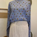 White Stag Cottage Blue Soft Sunflower Fall Printed Long Sleeve Turtleneck Shirt NEW Photo 12