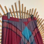 American Vintage VTG Plaid Pleated Wool Skirt Midi Skirt Red Multi 60’s-70’s Union Made Academia Photo 3