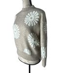 &merci &merci Sweater‎ Floral Brown Small Acrylic Cotton Poly Blend Cropped Floral Photo 1