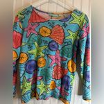 Anthony Resort women Vibrant Sea Life Print Long Sleeve Top. Cruise beach . Blue Size M Photo 1