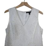 White House | Black Market WHBM Womens 10 White Lace Lined A-Line Dress Photo 2