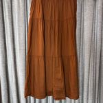 Old Navy Tiered Button Front A-Line Brown Midi Skirt in Size Large Photo 8