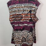 East 5th Colorful Cowl Neck Top Size Petite XL Multi-Color Sleeveless Blouse Photo 4
