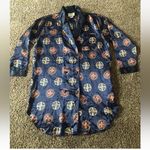Vintage Sleep Club Satin Sleep Shirt Nightgown Size Medium Navy Kimono 90’s Sz M Photo 0