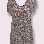 Nine & Co by Nine West Leopard Print V Neck Short Sleeve Midi Dress Size M Brown Size M Photo 0