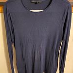 White House | Black Market Navy Blue Long Sleeve Tee Shirt Photo 3