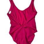 Nike  Small Logo Pink Swimsuit 1-Piece Open-Back Scoop Neck Stretch Lined No Cups Photo 4
