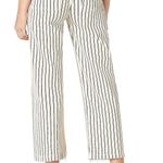 Sam Edelman New Striped Wide Leg Crop Pants Chelsea Cream Indigo Photo 2