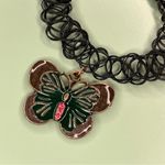 Large Butterfly Charm Tattoo Choker Black Photo 1