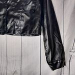 Romwe  Faux Leather Black Cropped Biker  Jacket Photo 1