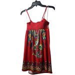 Twenty One Dress Red Paisley Print Sleeveless Mini Smocked‎ Casual S Photo 1