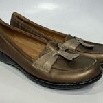 Clarks Ashland bubble loafers gold bronze leather size 12 Photo 0
